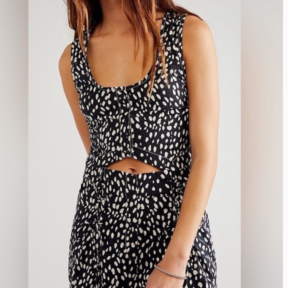 Black and white free people vest top